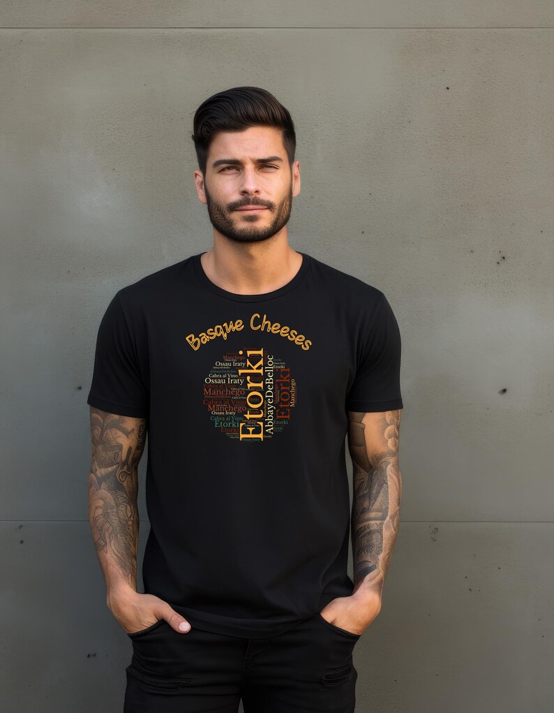 Baskischer Käse Liebhaber Unisex T-Shirt, Foodie Geschenk Bild 1