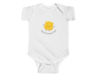 Cute Cheese Cookie Illustration Infant Bodysuit | Funny Snack Baby Onesie