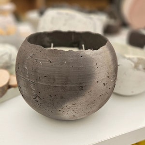 Large mix color Sphere concrete candle pot,round egg shape candle,Custom Scented Candle,Cement Egg shape Candle, Concrete Egg shape Candle
