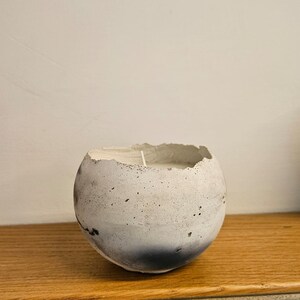 Small Beige Sphere concrete candle pot,round egg shape candle,Custom Scented Candle,Cement Egg shape Candle, Concrete Egg shape Candle