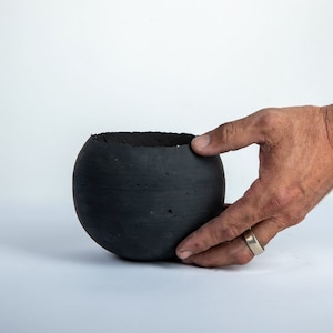 Small black Sphere concrete candle pot,round egg shape candle,Custom Scented Candle,Cement Egg shape Candle, Concrete Egg shape Candle