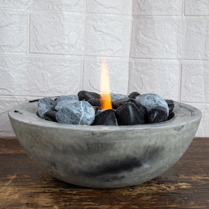 Concrete fire bowl,fire pit,table fire bowl,outdoor decor,handmade fire bowl,tabletop fireplace,cement fire bowl