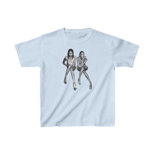 Kate Moss Shirt, Kate Moss & Naomi Campbell T Shirt, 90s Supermodel Baby Tee, Y2K Model Graphic Top image 5