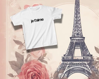 Je T'Aime Crop Top: Camiseta de bebé Y2K de inspiración francesa