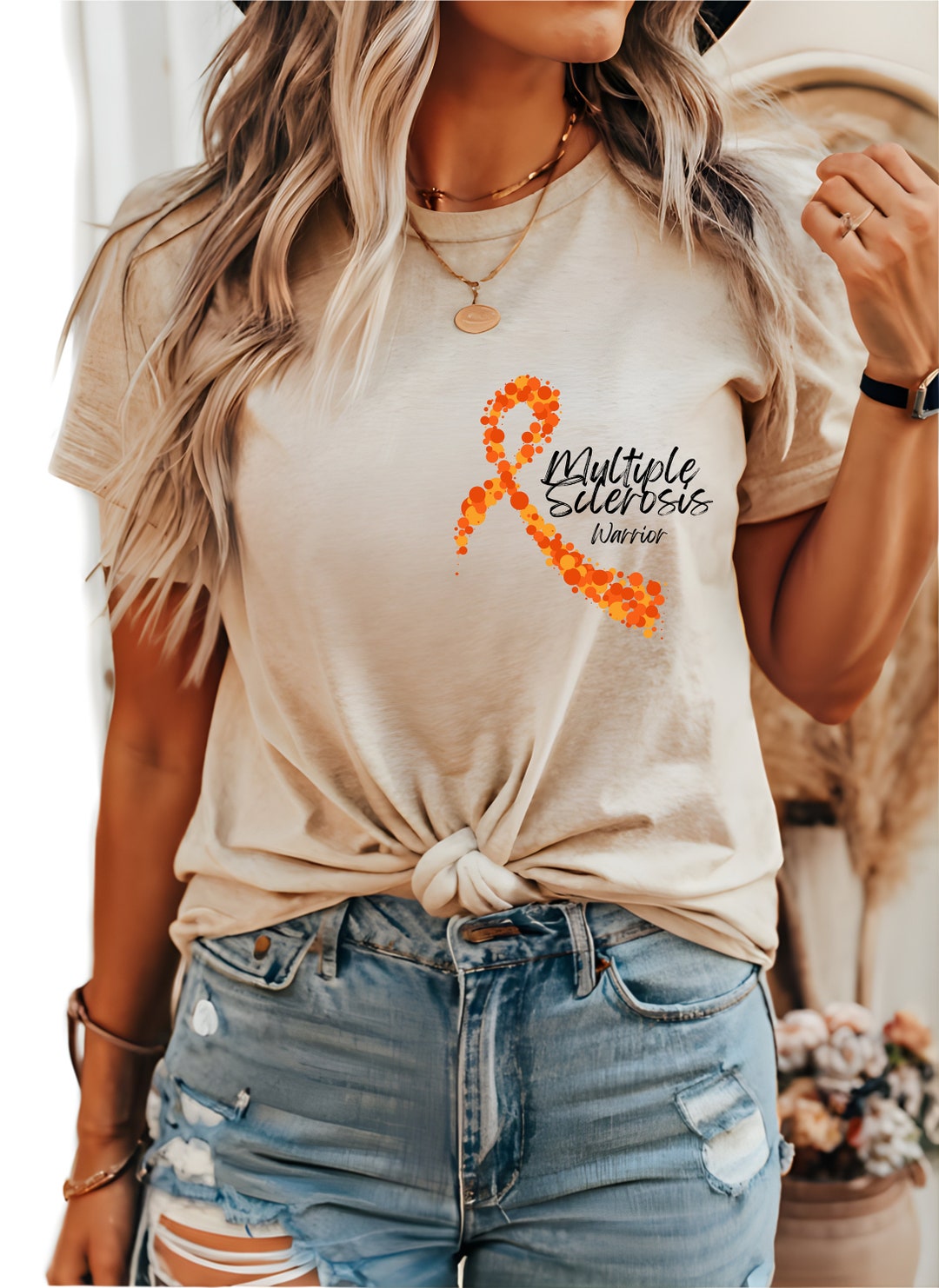 MS Multiple Sclerosis Awareness T Shirt for Women