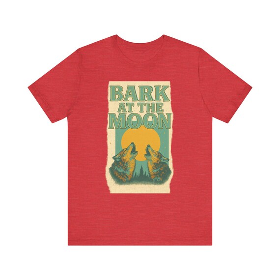 月を吠えるTシャツ - ヴィンテージのオジー・オズボーン風、狼の遠吠え