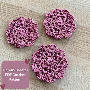 Floralis Coaster Crochet PDF Pattern | instant download | home decor | crochet coaster | easy beginner friendly crochet pattern