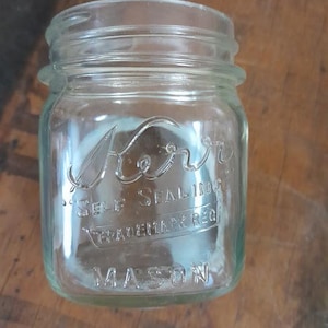 ハーフパイントヴィンテージ缶詰瓶、ビーズネックシール