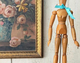 Vintage Vang Denmark 13" Artist Mannequin Articulated Jointed Poseable Mid Century Danish Art Figure