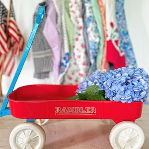 Vintage RAMBLER Red Wagon: Children&#39;s Pull Toy, Nursery Decor