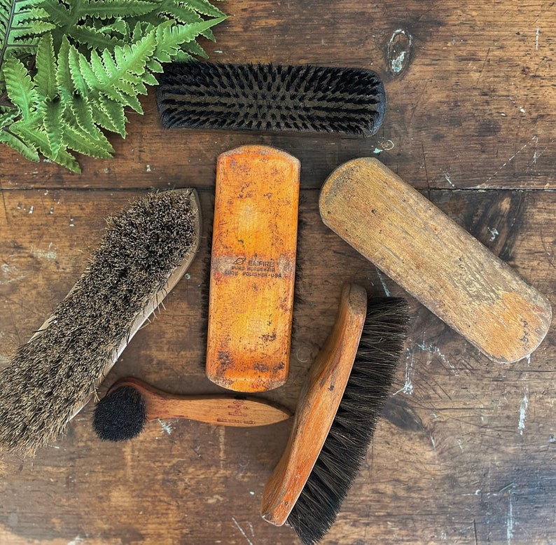Vintage Boot Shoe Shine Polish Brushes Brush Collection Etsy