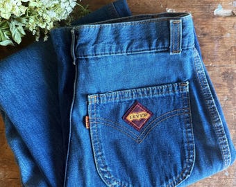 Vintage 1970s Levi's Moving On Jeans: Orange Tab, Diamond Patch, USA Made