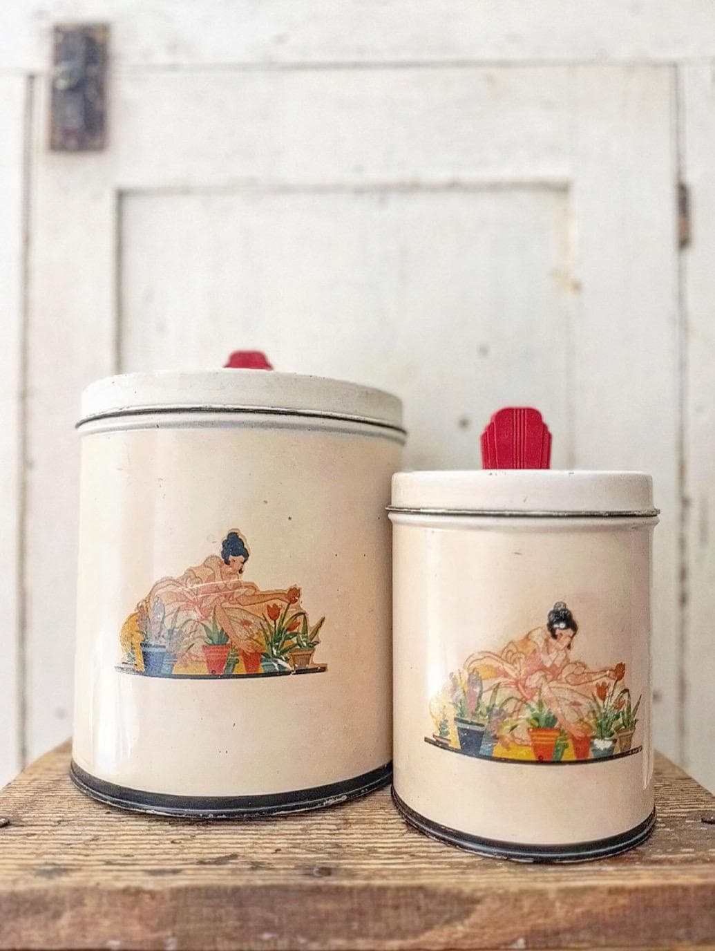 Vintage Tin Canisters - Etsy