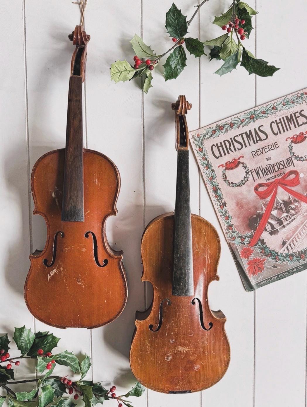 String Instruments Christmas ONE Vintage Violin Musical String Instrument Non Working Home Decor ...