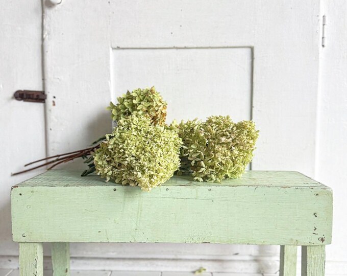 Vintage Green Wooden Stool Bench: Rustic Farmhouse Decor - Etsy