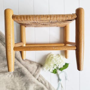 Antique Woven Splint Oak Stool: Rustic Farmhouse Decor, Handmade ...