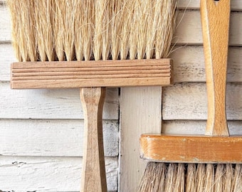 Vintage Primitive Brushes: Worn Patina Applicators for Masonry, Whitewash, Wallpaper Paste – Farmhouse Decor
