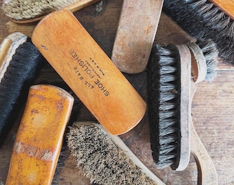 Collection 8 Vintage Boot Shoe Shine Polish Brushes Brush Mens Haberdashery Shoe Store Shop Prop
