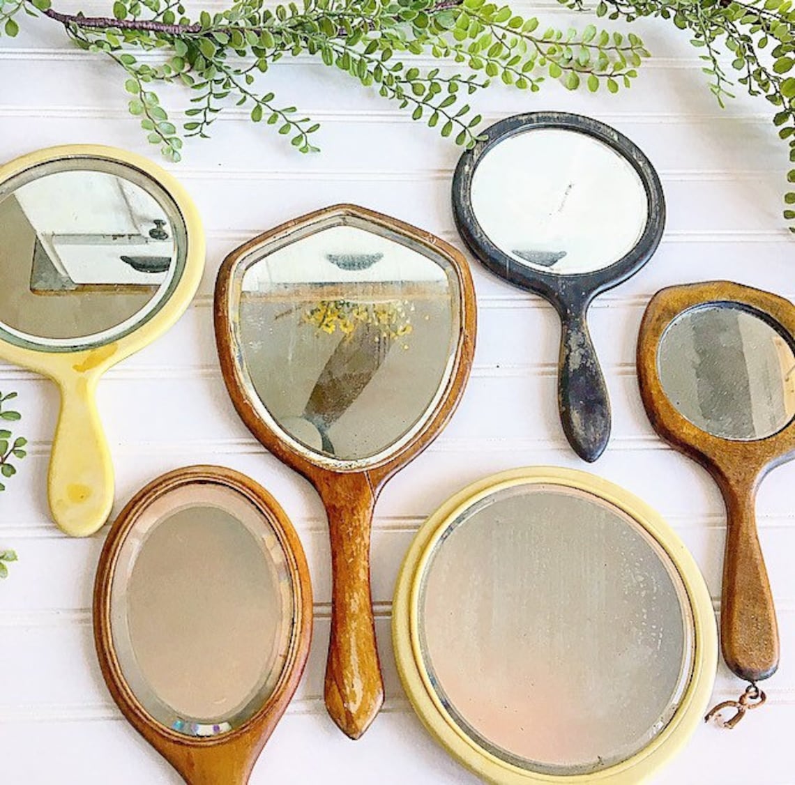 Vintage Mirrors Hand Held Mirror Collection Farmhouse Decor Etsy