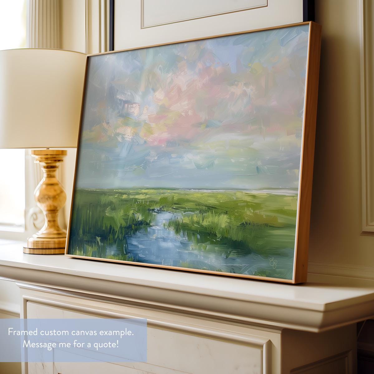 FINE ART PRINT Lowcountry Marsh Painting, landscape painting of marsh & sky, sunset, grandmillenial art, Charleston, landscape oil painting