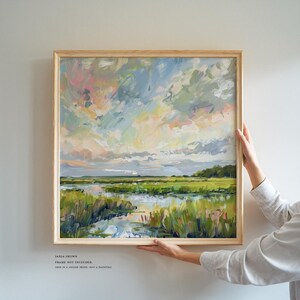 Marsh Landscape Art Print Set: Coastal Abstract Sky Painting - Etsy