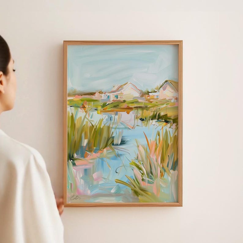 Lowcountry Marsh Fine Art Print: Abstract Landscape Painting, Coastal ...