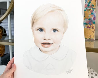 watercolor portrait from photo, children's watercolor portrait, child's portrait, custom painting, family portrait, nursery wall art DEPOSIT