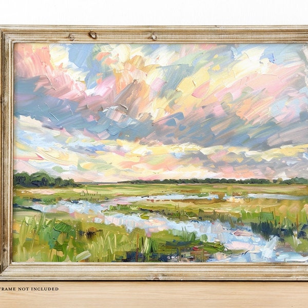 Lowcountry Marsh Fine Art Print: Abstract Landscape Painting