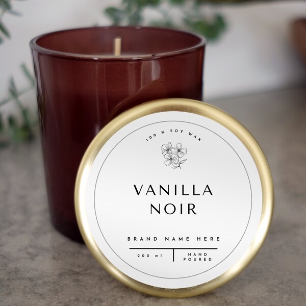 Round Candle Label Etsy