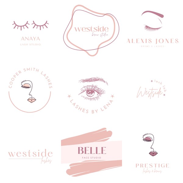 brow logo, lash logo design, Beauty logo, editable Logo Template, custom logo, modern custom logo, edit logo, canva, microblading, spa