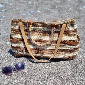 Handbag, shoulder bag, cord rope bag, beach bag, handmade bag, summer bag