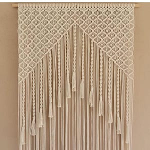 Macramégordijn, macramé-huwelijksdecoratie, boho-huisdecor, bohogordijn, bruiloftachtergrond, macramé hangend, speciaal dagcadeau