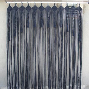 Zwart gordijn, macramégordijn, macramé huwelijksdecoratie, boho interieur, boho gordijn, bruiloft achtergrond, macramé hangend, speciaal dagcadeau