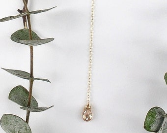 Champagne Flute Lariat Necklace