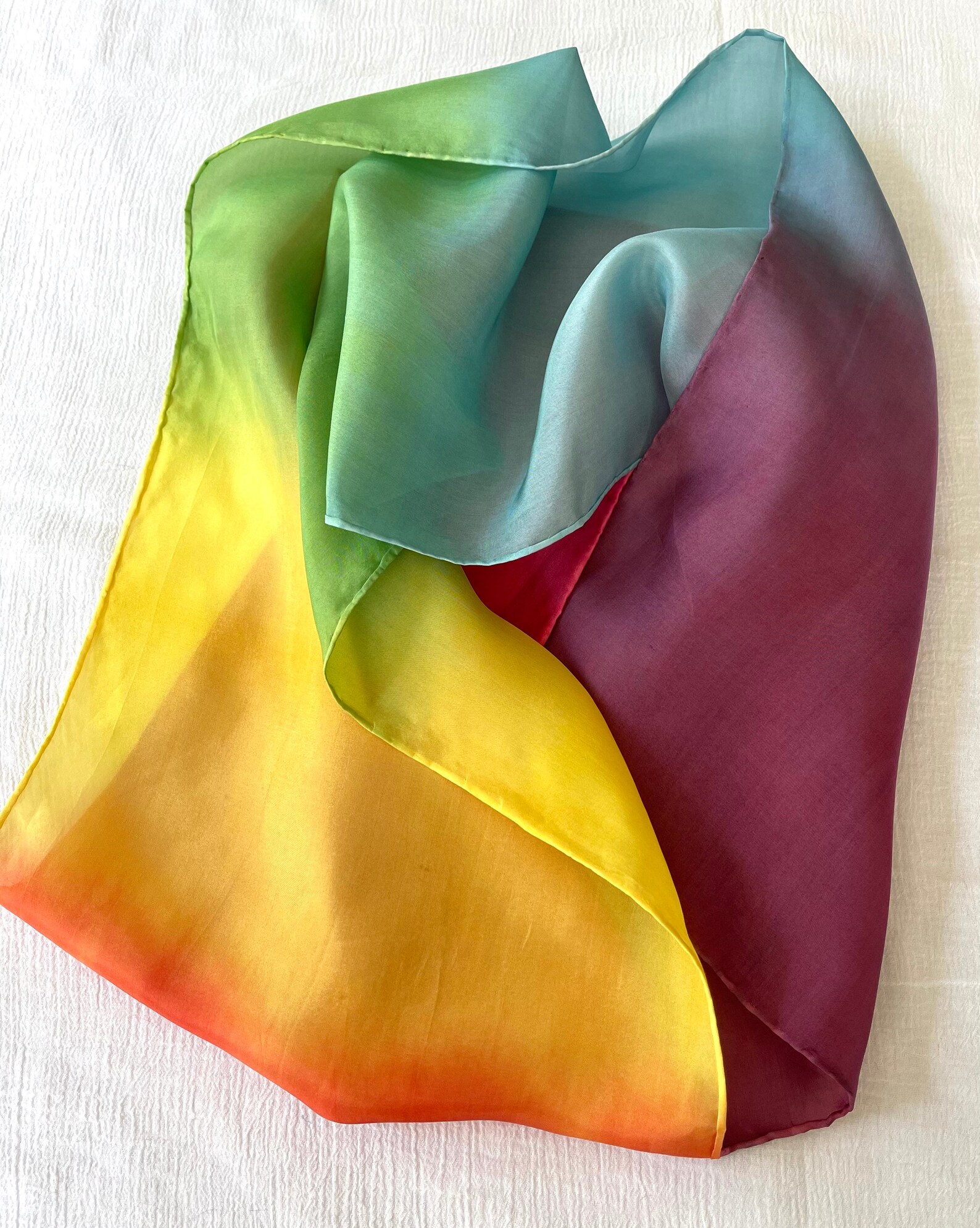 Rainbow Silk 11 X 58 inches Play silk rainbow dyed Etsy