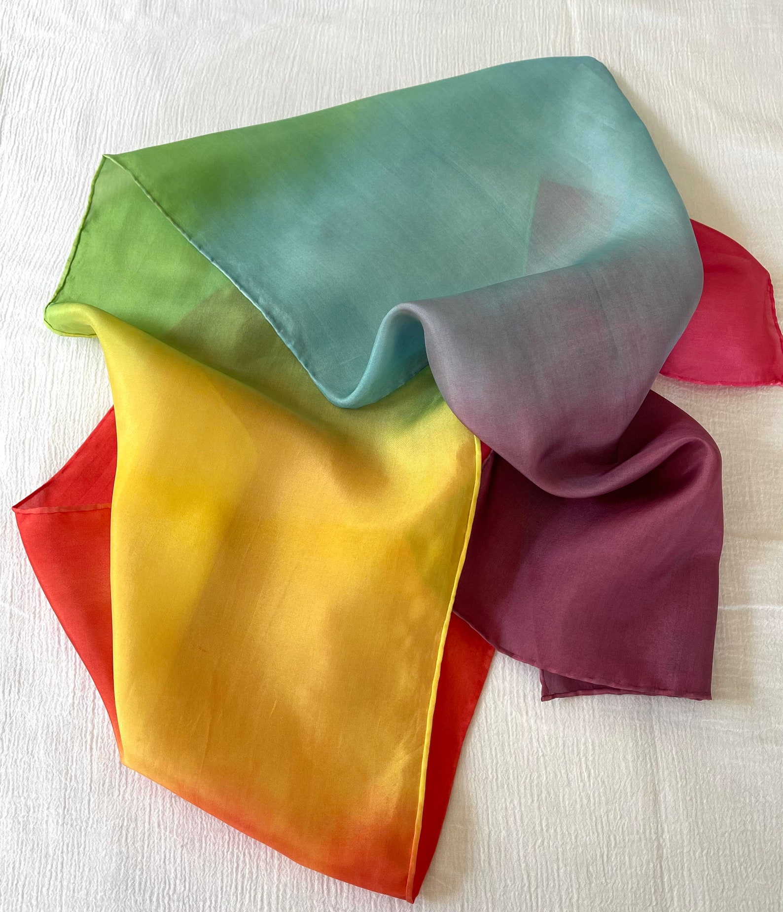 Rainbow Silk 11 X 58 inches Play silk rainbow dyed Etsy