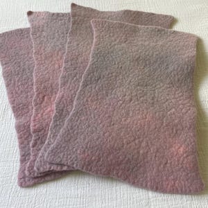 light mottled lilac/pink merino wool felt  / 6 X 10 inches / 100% Merino Wool /  hand dyed and felted