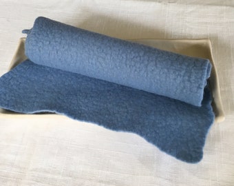 Felt Sheet - Sky Blue - 100% Merino Wool Felt - Hand Felted - 8 X 25 inches - beautifully soft hand felted merino wool