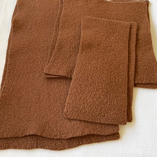 Brown wool felt - Three sizes - 100% Merino Wool Felt - Hand Felted - beautifully soft hand felted merino wool