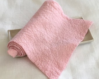 Felt Sheet - Light pink - 100% Merino Wool Felt - Hand Felted - 8 X 26 inches - beautifully soft hand felted merino wool