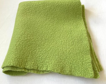 spring green wool felt  / 21 X 23 inches / 100% Merino Wool /  hand dyed and felted