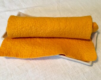 Felt Sheet- Golden sunset - 100% Merino Wool Felt - 7 X 27 inches - beautifully soft hand felted merino wool