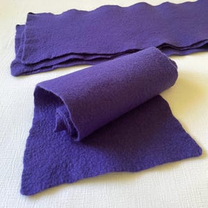 Deep Violet merino wool felt / 8 X 27 inches / 100% Merino Wool Felt / Hand Felted / beautifully soft hand felted merino wool