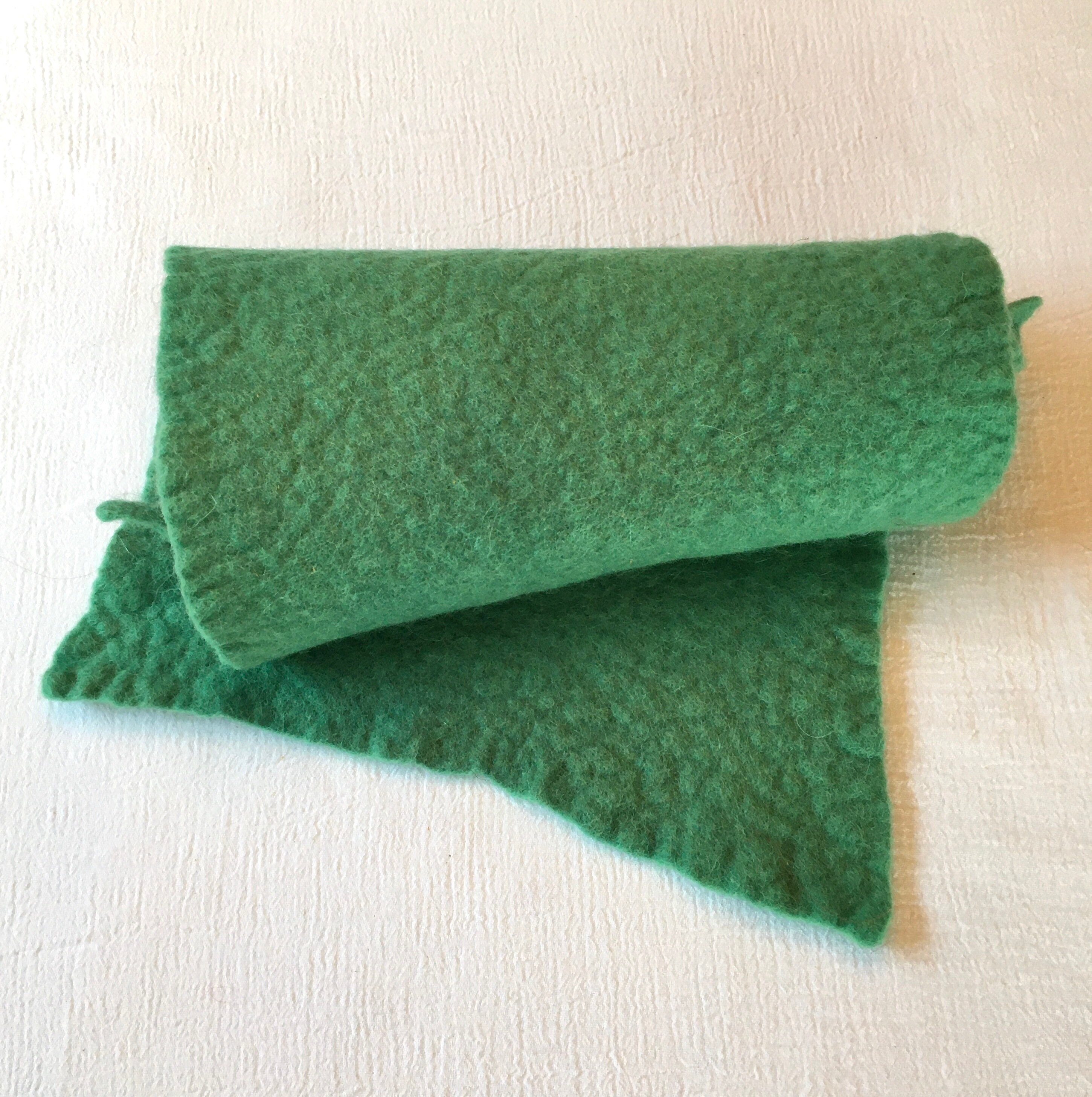 Plant dyed merino felt / greenish blue 7 X26 inches / hand Etsy