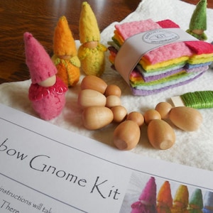 Rainbow Gnome Kit - 6 gnome kit -  handmade toys - diy - handmade gift - complete instructions
