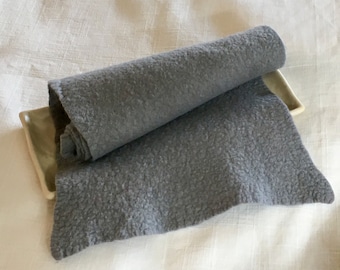 Felt Sheet - Ash Gray - 100% Merino Wool Felt - Hand Felted - 7 X 27 inches - beautifully soft hand felted merino wool