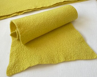 yellow merino wool felt  / 8 X 24 inches / 100% Merino Wool /  hand dyed and felted