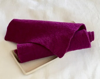 Felt Sheet - Eggplant purple - 100% Merino Wool Felt - Hand Felted - 8 X 24 inches - beautifully soft hand felted merino wool