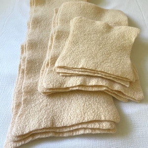 Creamy beige merino wool felt / Three sizes / 100% Merino Wool Felt - Hand Felted - beautifully soft hand felted merino wool
