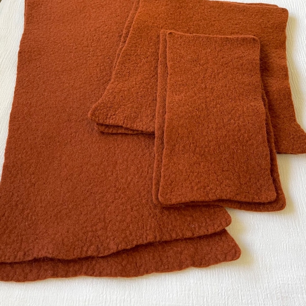 Copper brown wool felt - Three sizes - 100% Merino Wool Felt - Hand Felted - beautifully soft hand felted merino wool